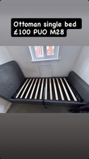 Single Ottoman Grey Bed Frame With Headboard And Storage