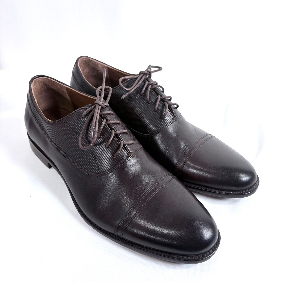 Warfield & Grand Lennox Oxford Brown Leather Cap Toe Dress 