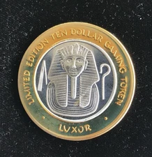 1998 LUXOR $10 SILVER STRIKER ~ KING TUT'S MASK ~ 0.999 SILVER ~ 0.60 TROY OZ.