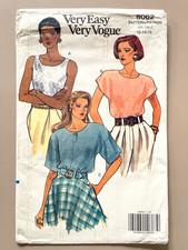 1980's VOGUE Misses' Blouse Pattern 8062 Size 12-16 UNCUT