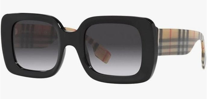 Солнцезащитные очки Burberry Delilah BE4327 37578G 51 мм, черные/в клетку