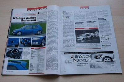 Rallye Racing 02/1993 Peugeot 106 XSi mit 94PS von Gutmann im TEST auf einer Sei