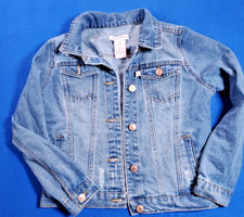 TOMMY BAHAMA Girls 10 Blue Denim Button Up Distressed Blue Jean Jacket
