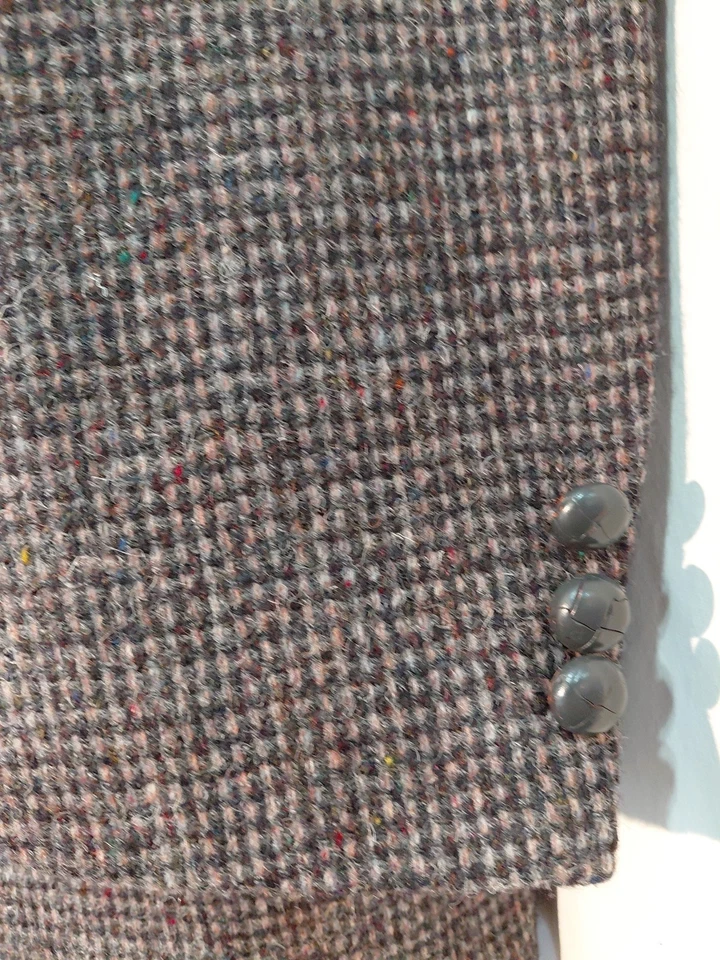 Blazer Harris Tweed de Lana Vintage 42 Pata de Gallo Botón de Madera EE. UU. Stafford Foto 3 de 4