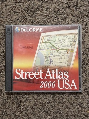 DeLorme Street Atlas 2006 USA PC CD ROM 2 Disc GPS Mapping Software Vintage HTF