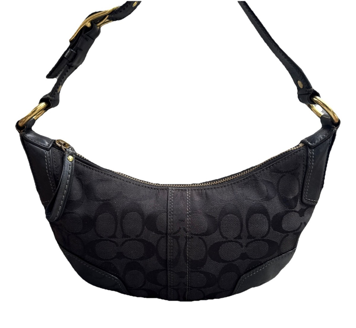 美品 COACH Hobo Hand Bag Black Coach Hampton Hobo Shoulder Handbag – ShopCGX