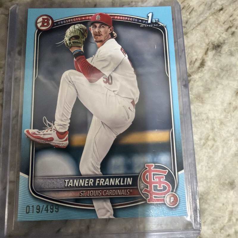 2025 Bowman Draft - Tanner Franklin #BD-90 Sky Blue /499 (RC)