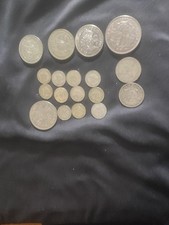 Great Britain British Silver .500 Coin Lot 11.25 shilling ASW = 2.05 OZ