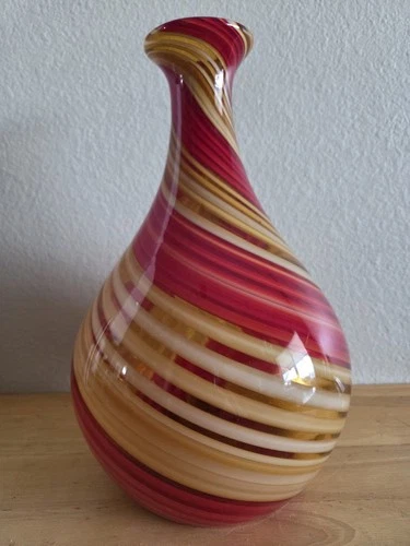 Mid Century Glass Hand-blown From Italy, Murano Style Glass Vase. Waiting On COA