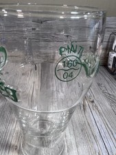 Carlsberg Beer Pint Glass Embossed Raised Green Letters 7” Tall PINT VINTAGE