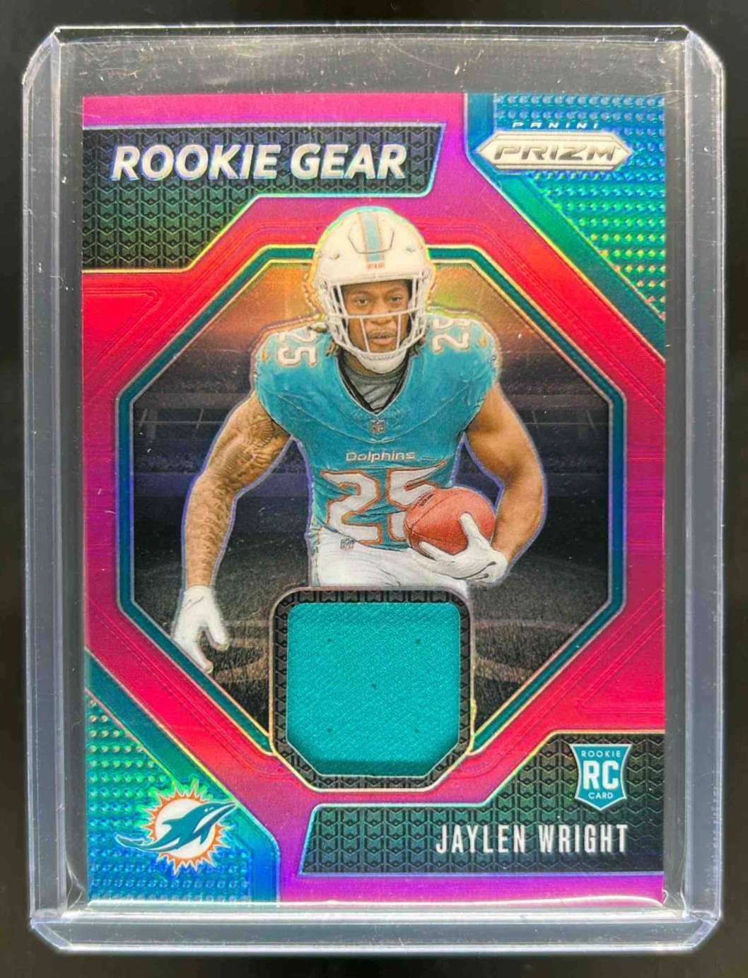 2024 Prizm Jaylen Wright Rookie Gear RC Jersey Pink #RG-JWT Dolphins