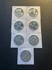 American $1 Silver Eagle 1oz .999 Lot (7) Uncirculated Coins 1987 -1999 nice mix