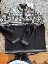 Dale of Norway Wool Sweater XXL Black Nordic 1/4 Zip Ski NWT Norway