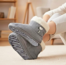 Snoopy Women's Bootie Slippers Peanuts Warm Corduroy Sweater Slip-On US 8 Boots