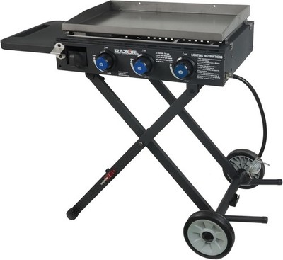 Griddle Gas Griddle and Portable Propane Grill for Backyard BBQ,w/Cart,Shelf