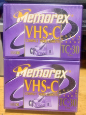 NEW 2-pack Memorex VHS C Tapes TC-30 High Grade SEALED