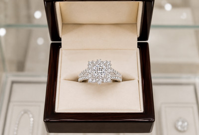 3.00 Ct Princess Cut Natural Diamond Wedding Ring 14K White Gold Size 6