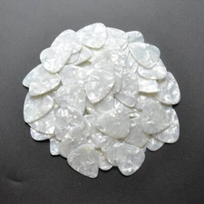 100pcs Heavy 1.5mm Celluloid Guitar Picks Plectrums Pearl White For Bass Guitar