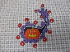 Renaissance Handpainted Needlepoint Canvas Halloween Jack O' Lantern