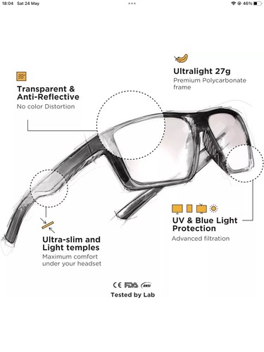 Horus X urban Professional Blue Light Blocking Clear Glasses Prevent Fatigue - Afbeelding 2 van 6
