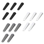 DOOR STOP STOPS STOPPERS WEDGE WEDGES JAM - BLACK & WHITE PLASTIC 5 PACK