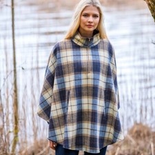 Ladies Irish Wool Half Zip Poncho (202)