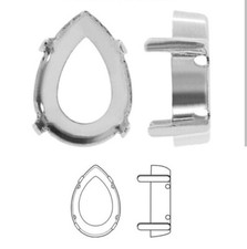 Pear Shape Open Back Metal Setting with Prongs Pack Of 1