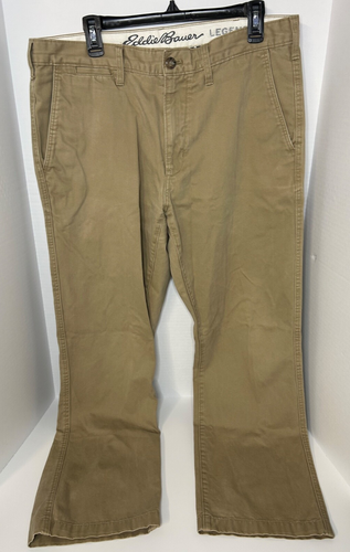 Eddie Bauer Legend Wash Men's Brown Khaki Cotton Work Chino Pants Size 36x32 - Picture 4 of 9