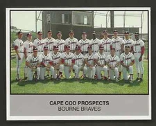 1988 Cape Cod Baseball League Prospects #26 Bourne Braves Team Photo Card