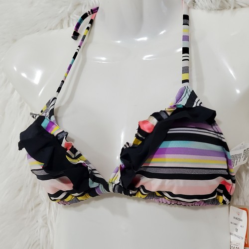 NWT InMocean Juniors Striped Bikini Top Size MEDIUM String Swim Bathing Suit - Picture 6 of 12