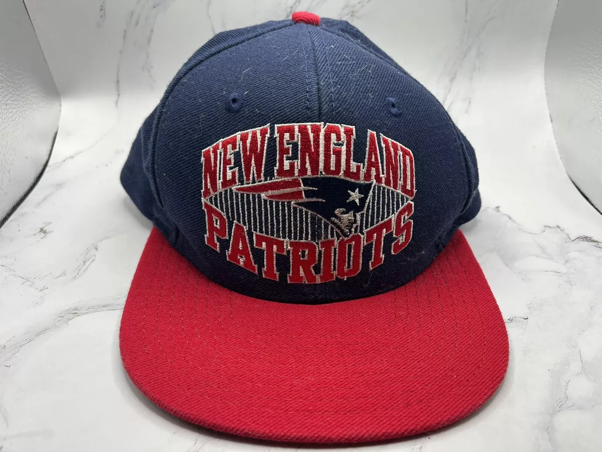 hjemmelevering newness Revision Vintage New England Patriots Reebok Plain Logo Snapback Hat Cap Blue Red  Vtg NFL | eBay