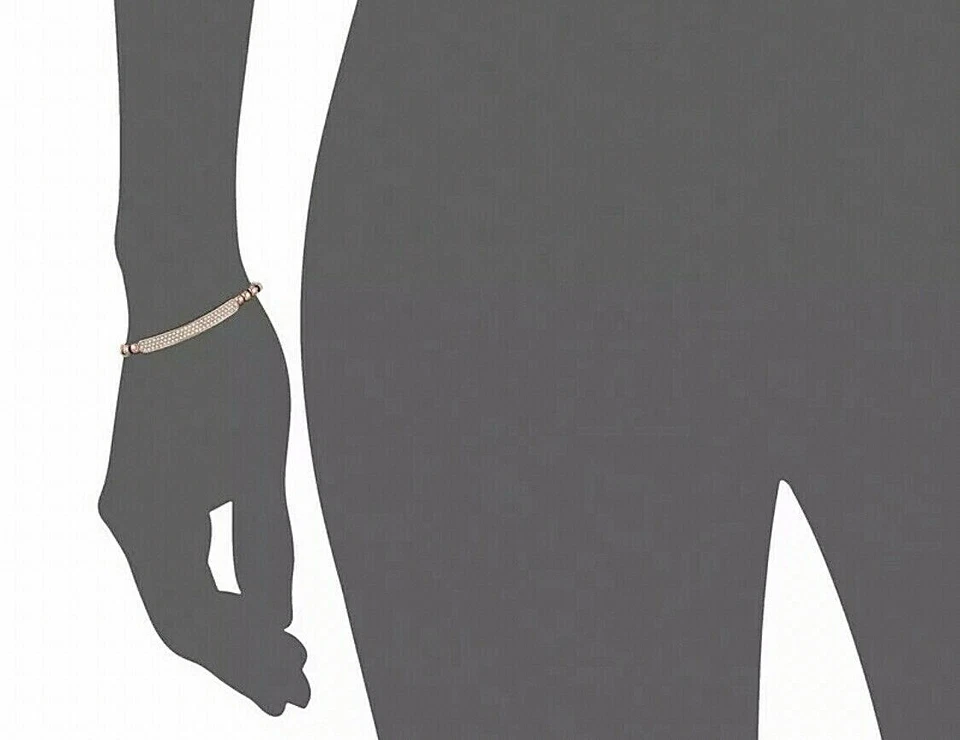 NUEVO BRAZALETE MICHAEL KORS PAVE' CRISTAL PLACA CUENTAS DESLIZANTE ORO ROSA PRECIO DE VENTA SUGERIDO POR EL FABRICANTE $95.00 Foto 3 de 4