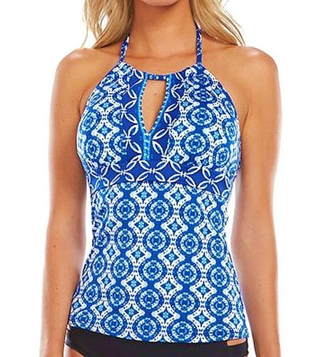 Apt 9 Cobalt Blue Hi-Neck Halter Tankini Top Swimsuit Women's Small | eBay