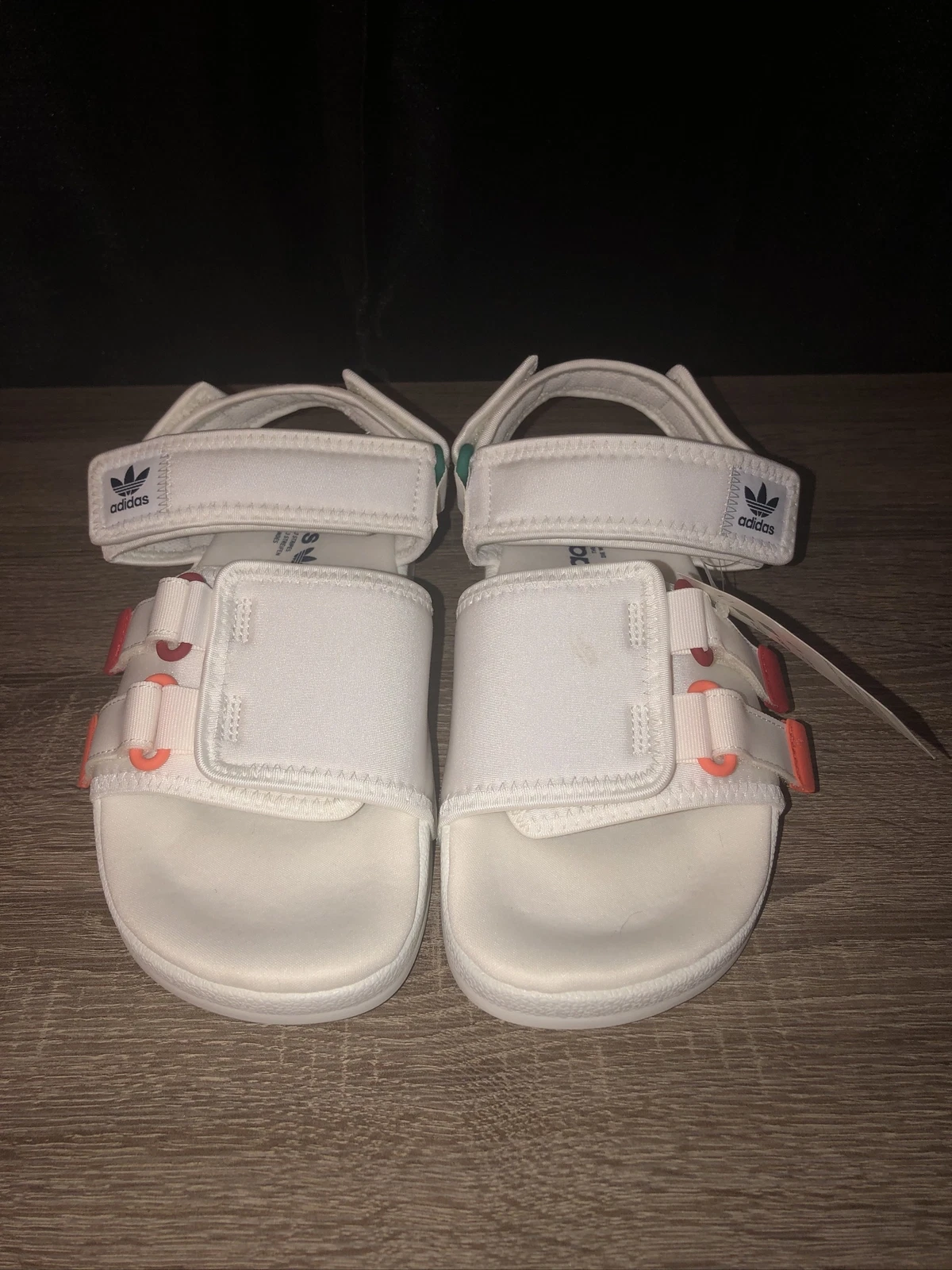 Adidas Adilette Sandalo 4.0 Slides GZ8828 Bianco Arancione Sandali Uomo 6 Donna 7.5
