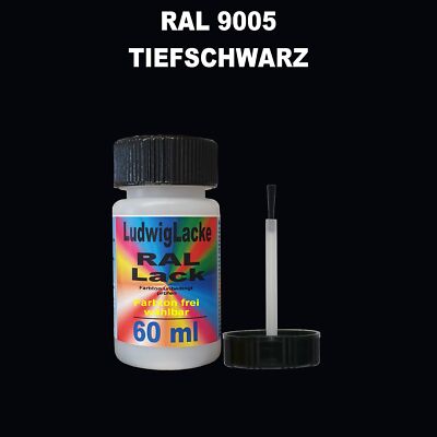RAL 9005 Tiefschwarz seidenmatt Lackstift 60ml  Acryllack Farbton wählbar
