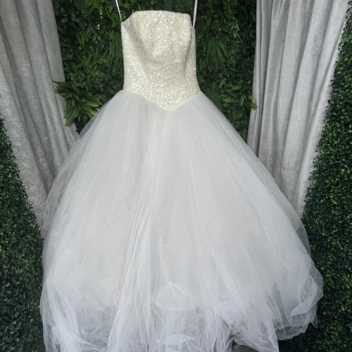 OLEG CASSINI Wedding Dress 8 Sparkle White Princess Cinderella Gown Fluffy C099 - Picture 14 of 20