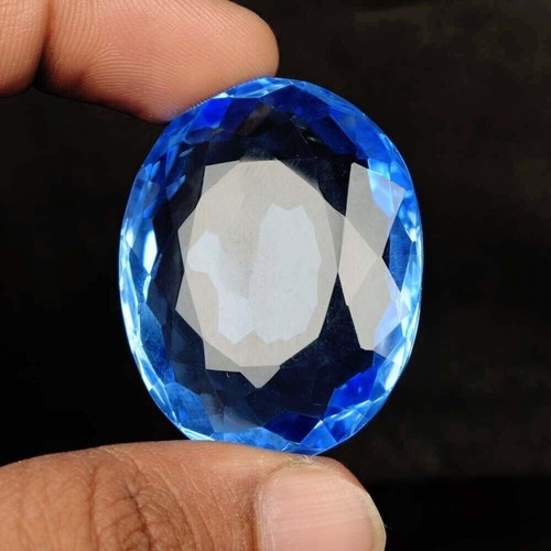 Oval Cut London Blue Topaz 53.023 Ct November Birthstone Loose Gemstone - Picture 4 of 5