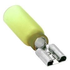 25 Heat Shrink Female Quick Disconnect Terminal 12-10 GA AWG Gauge Yellow 0.250"
