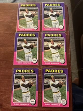1975 Topps HOFer Dave Winfield 2nd YR Card Lot Of (6)