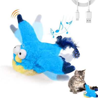 Flapping Bird Cat Toys Flying Electronic Interactive USB Sparrow Toy Indoor
