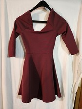 L.A. Hearts Women's Open Backed Striped Dress Size Small Maroon w/ Black Stripes
