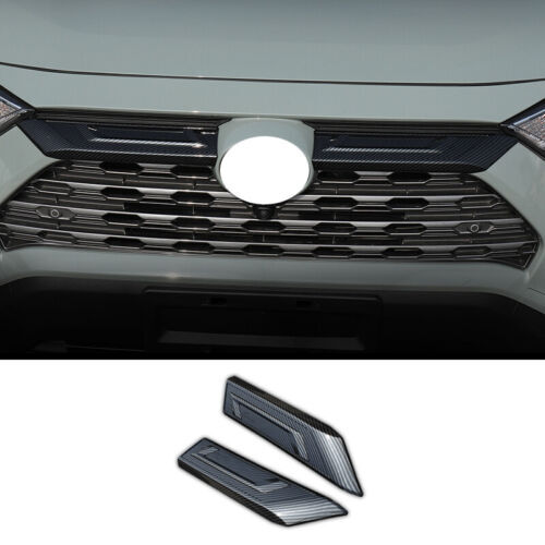 2-Piece Front Grille Cover Trim For Toyota RAV4 / RAV4 Adventure 2019-2021 - ABS Plastic, Chrome Finish