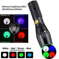 4 in 1 Multicolor RGBW Torch Red Green White Blue Flashlight Hunting Light