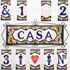Spanish Ceramic tile letters - House ceramic numbers - BARCELONA - MEDIUM -