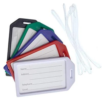 SPECIALIST ID 25 Pack - Heavy Duty Rigid Airline Luggage ID Bag Tag Holders with Plastic Loops