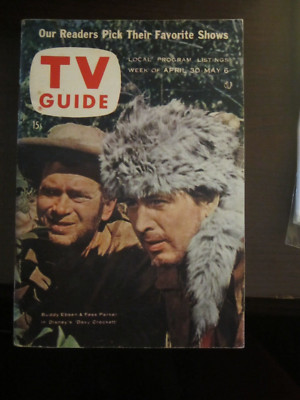 TV Guide April 1955 Disney Davy Crocket Fess Parker New England Edition