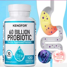 Probiotics Complex 60 Billion CFU 10 Active Bacteria Vegan Capsules