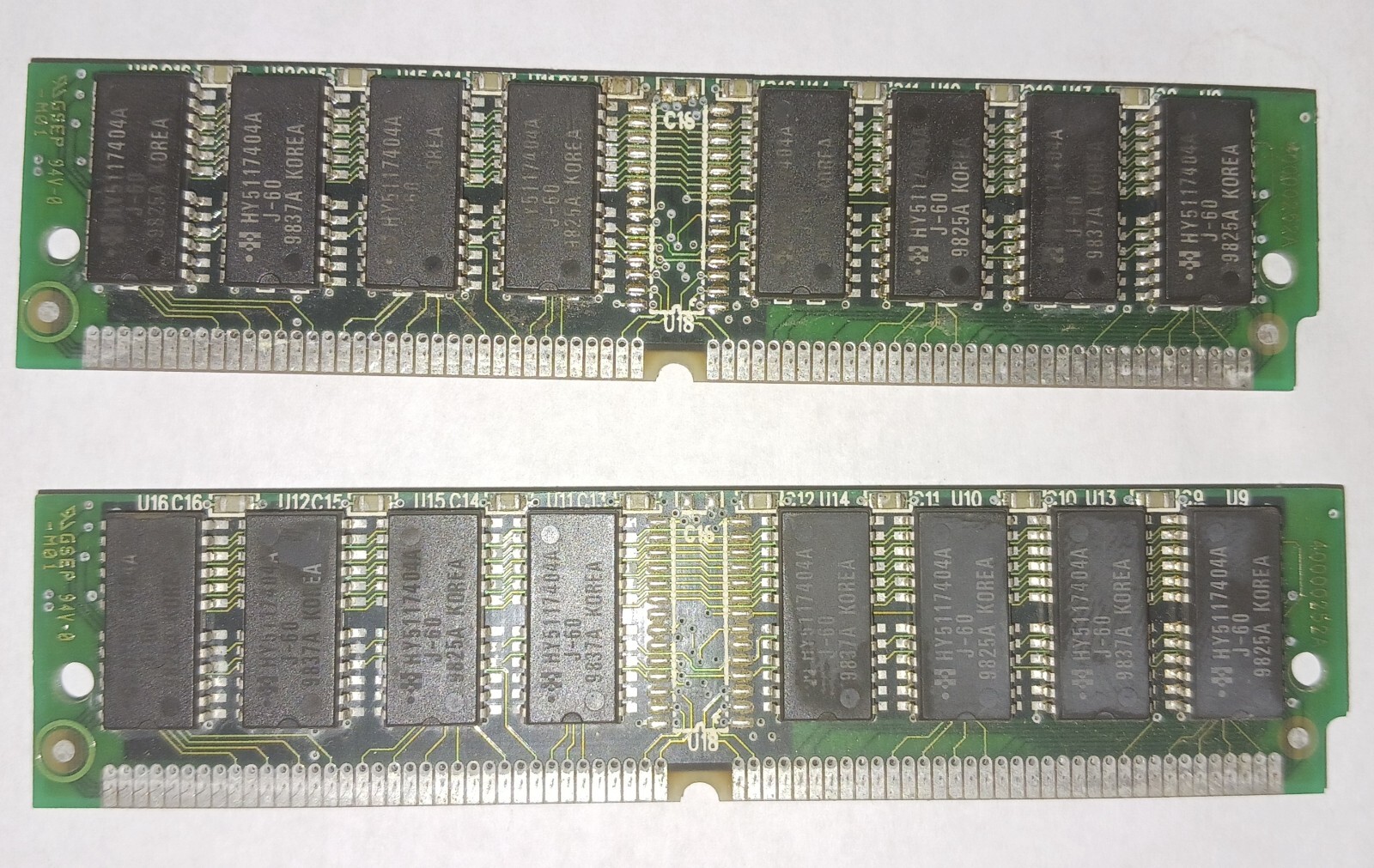 Retro Computer Memory Card Vintage PC Memory HY5117404A Hyundai Electronics 4M x 4-Bit CMOS DRAM ...