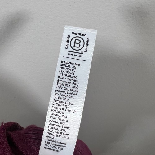 Athleta Well Rested Ribbed Sleep Short Size Small Burgundy Lounge Soft Comfy - Bild 9 von 11