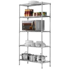Sturdy and Durable Changeable Floor Standing Carbon Steel Storage Rack Silver
